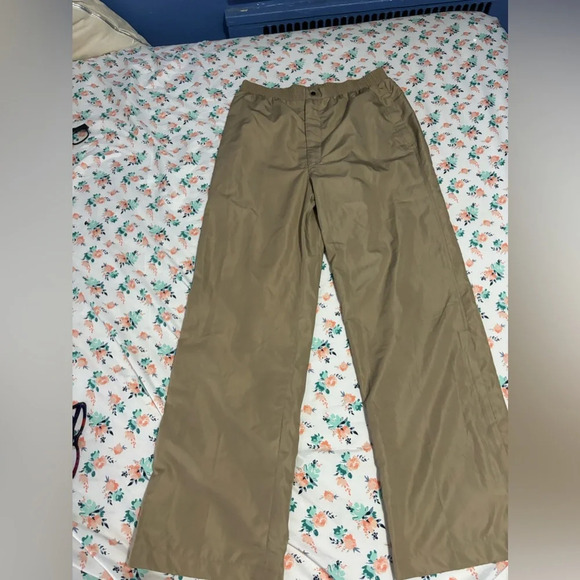 Vintage Totes Tan Rain Pants "Rain Rolls Right Off" Men's Large - Picture 1 of 8